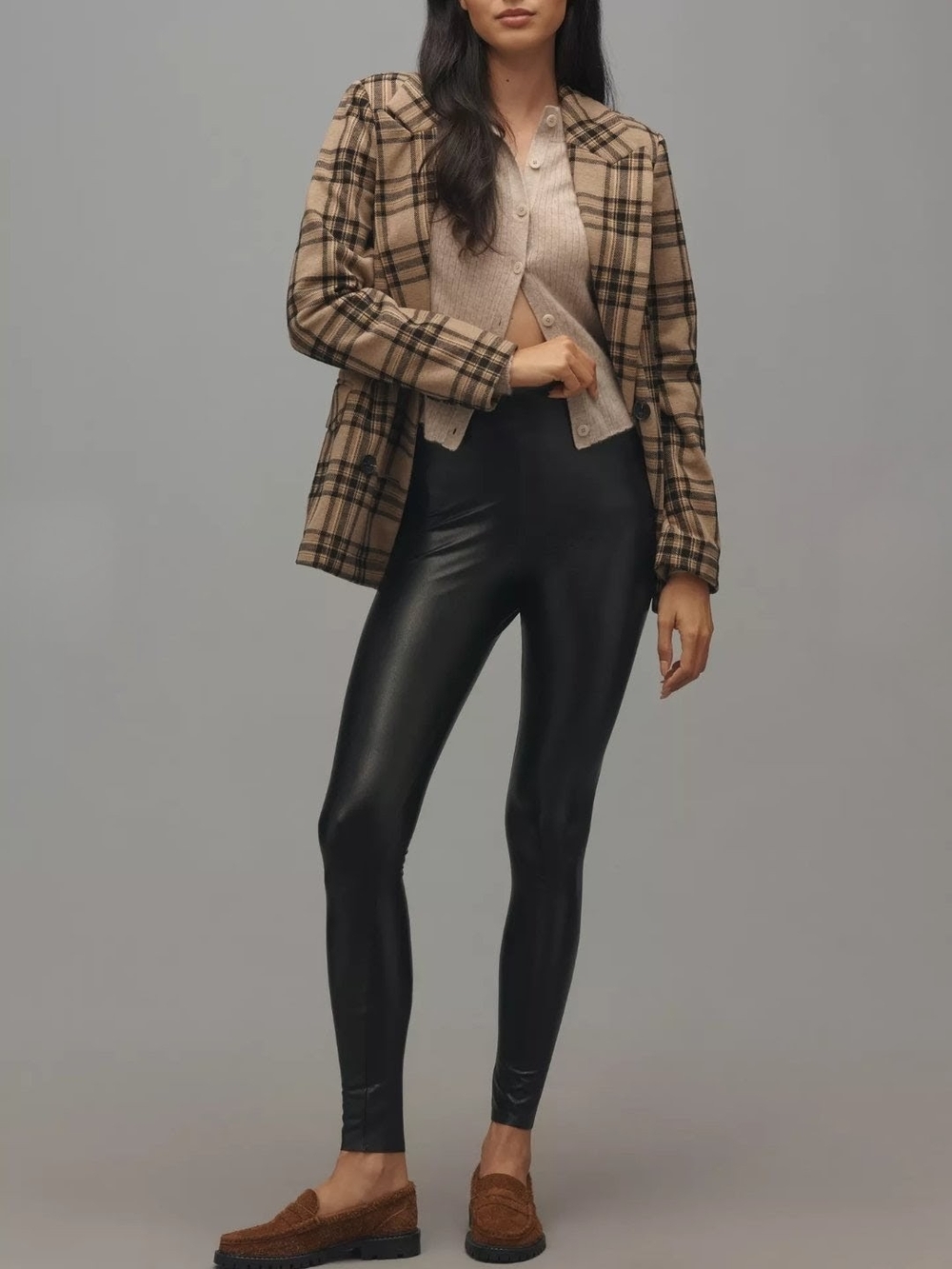 Commando Faux Leather Leggings Black Sz L